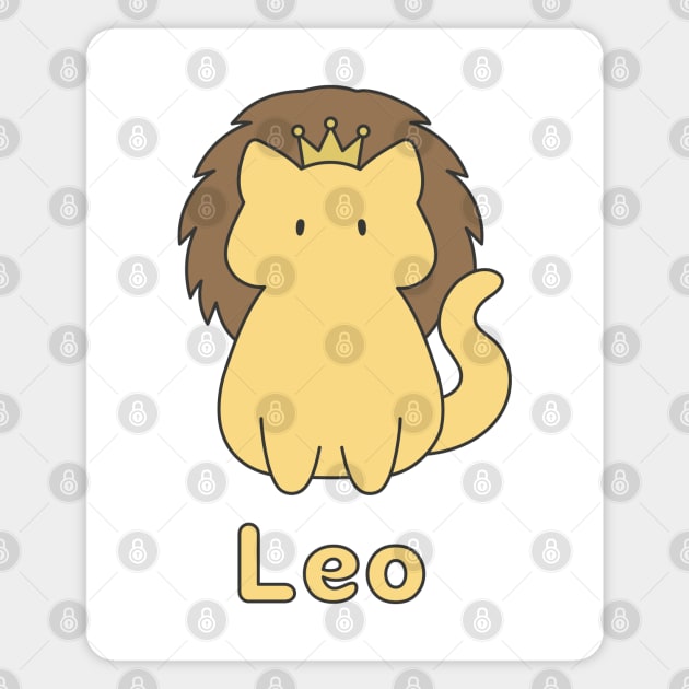 Leo Cat Zodiac Sign with Text Magnet by artdorable